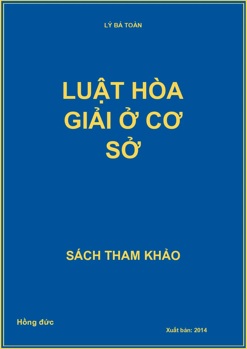 Luật hòa giải ở cơ sở