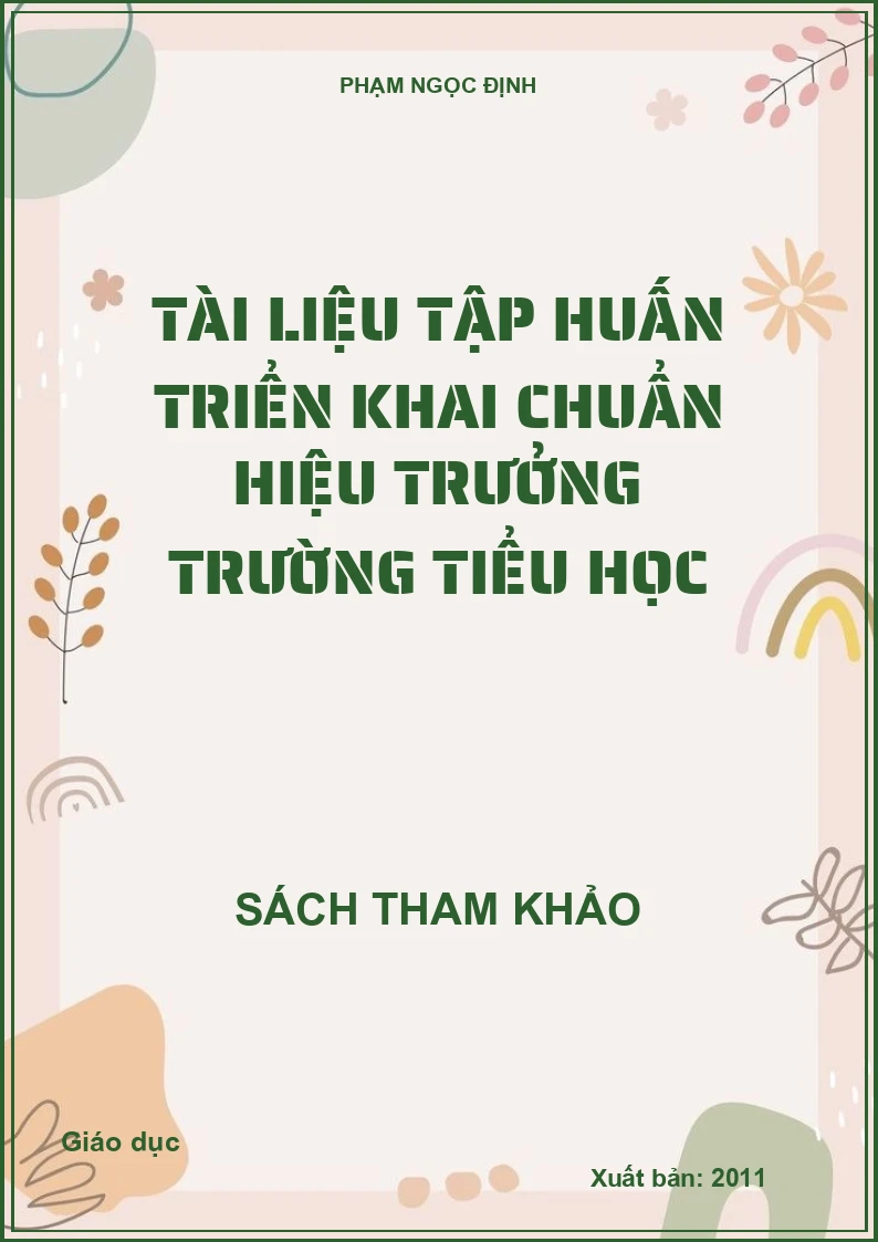 Tài liệu tập huấn triển khai chuẩn hiệu trưởng trường tiểu học
