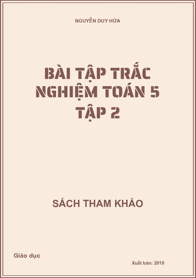 Bài tập trắc nghiệm toán 5 tập 2