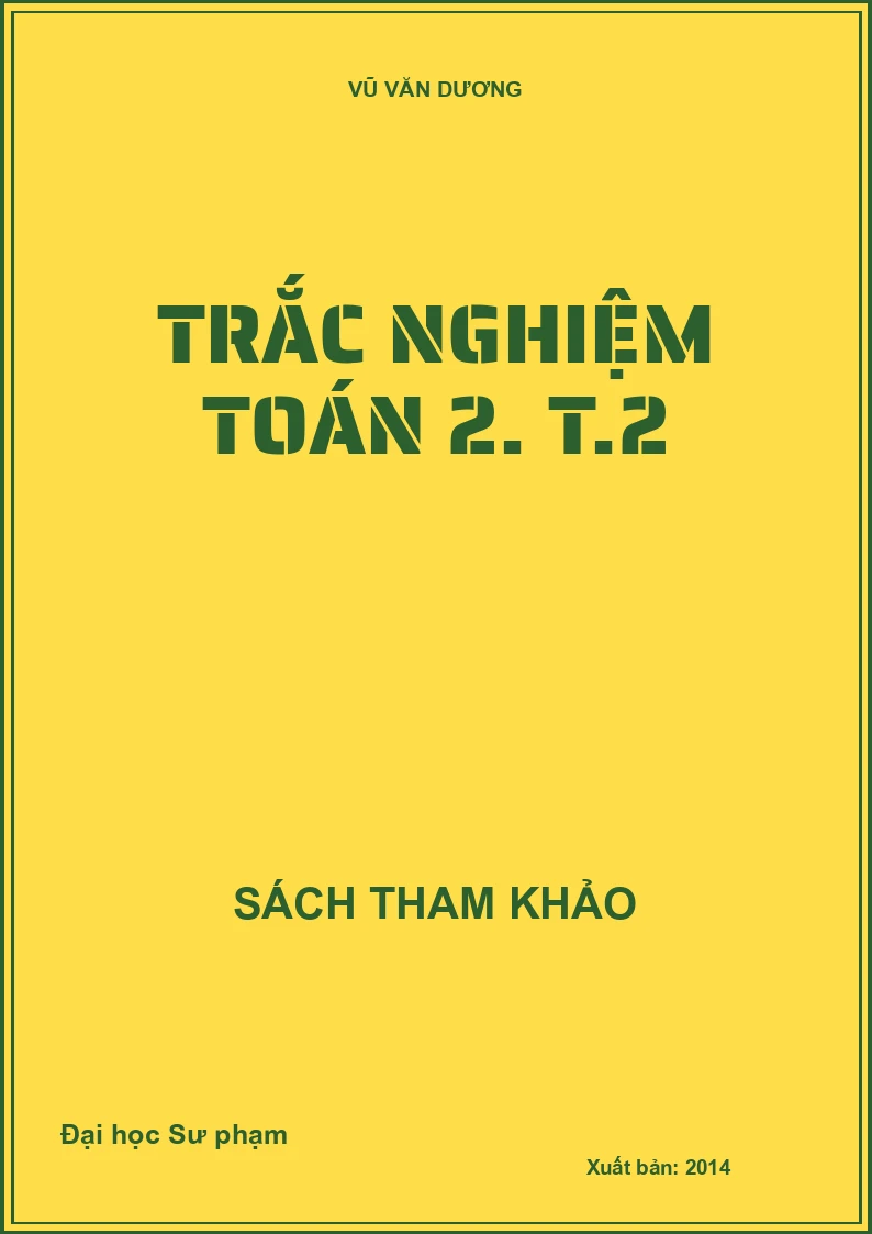 Trắc nghiệm toán 2. T.2
