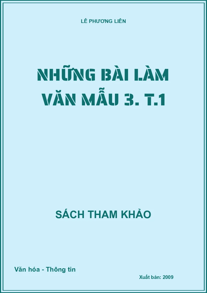 Những bài làm văn mẫu 3. T.1