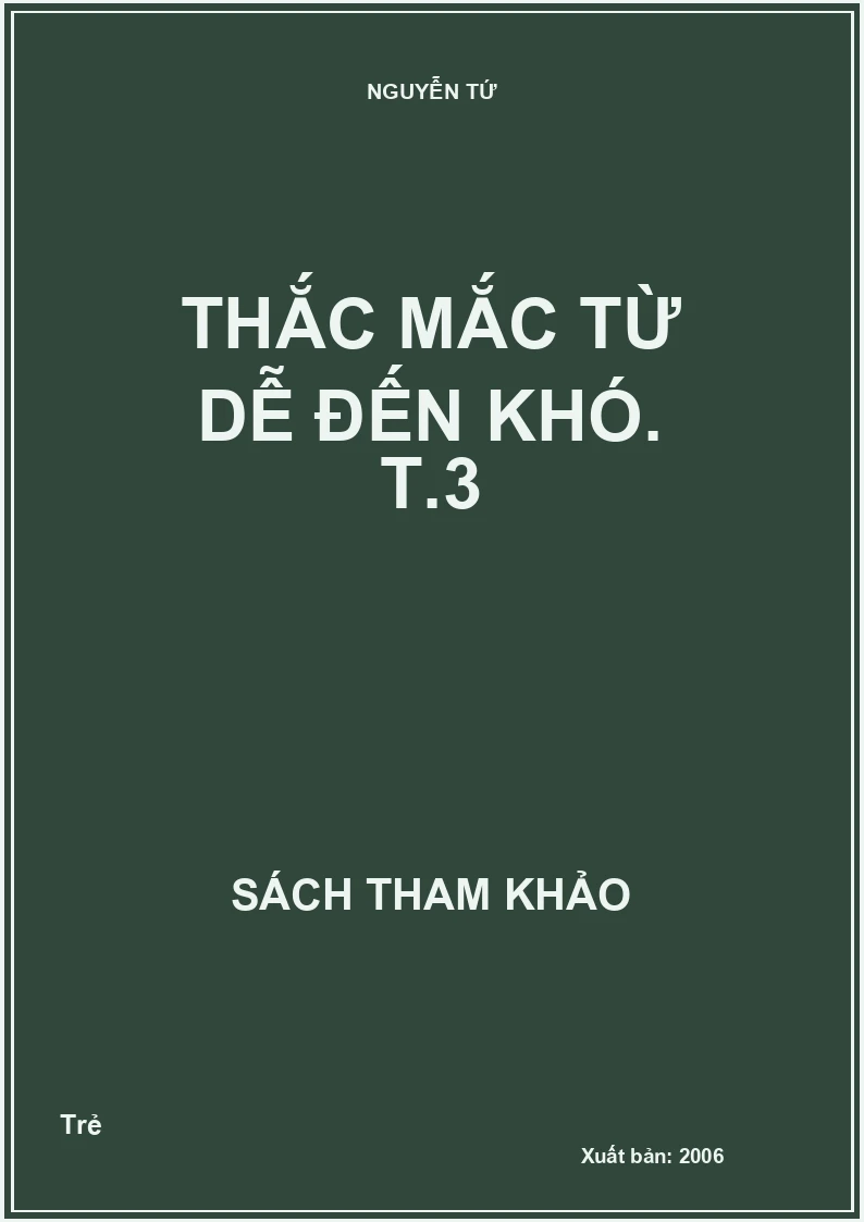 Thắc mắc từ dễ đến khó. T.3