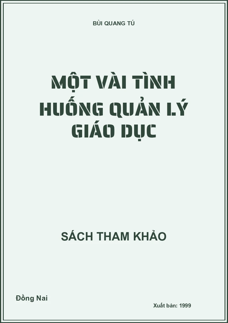 Một vài tình huống quản lý giáo dục
