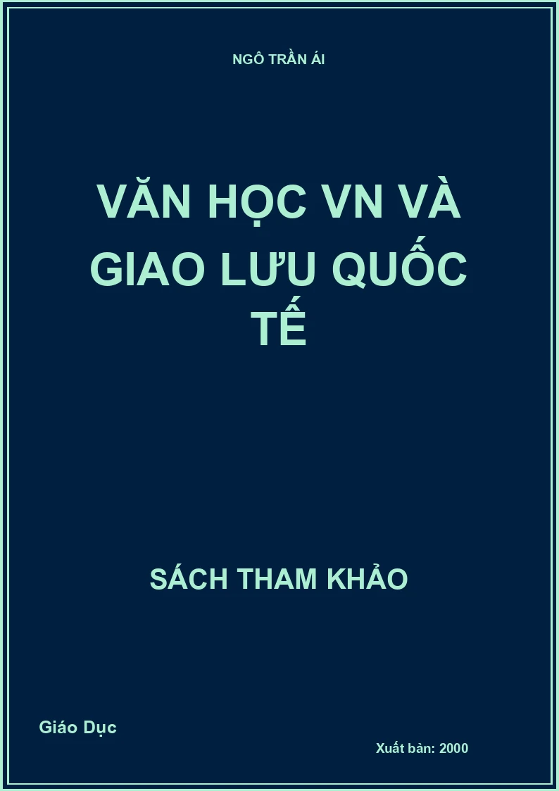 Văn học VN và giao lưu quốc tế