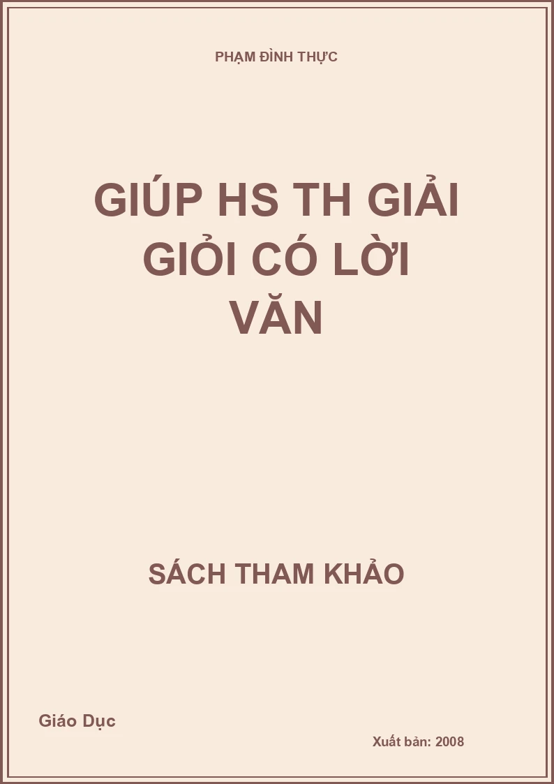 Giúp học sinh tiểu học giải giỏi có lời văn