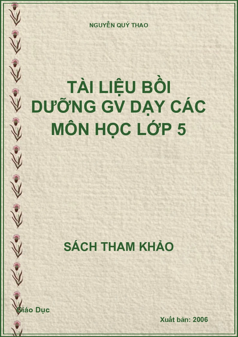 Tài liệu bồi dưỡng GV dạy các môn học lớp 5