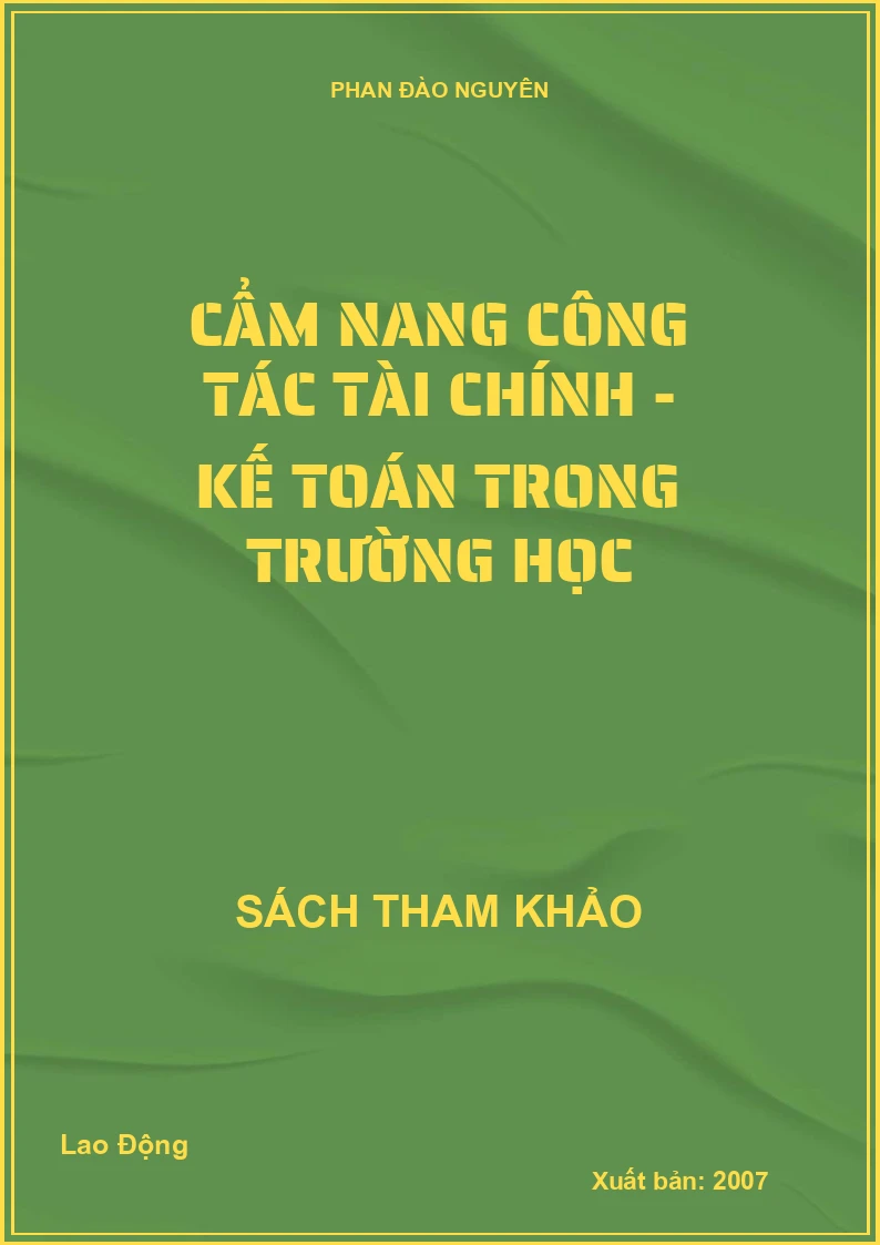 Cẩm nang công tác tài chính - kế toán trong trường học
