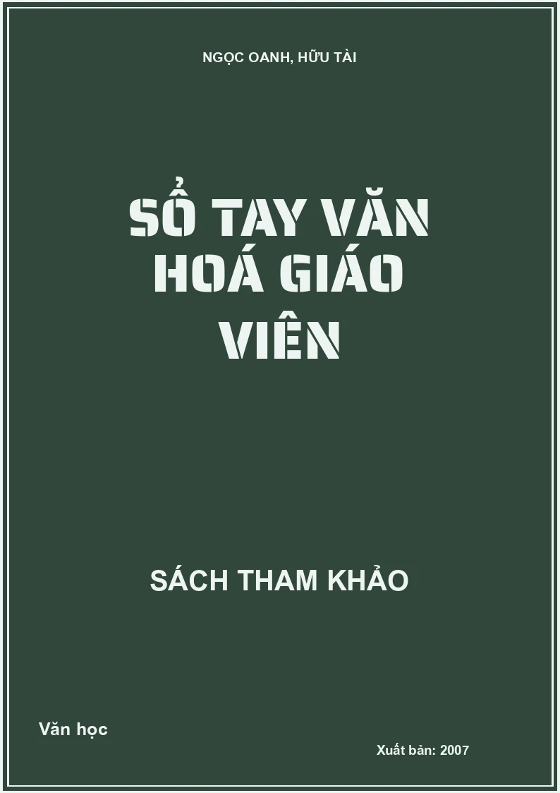 Sổ tay văn hoá giáo viên