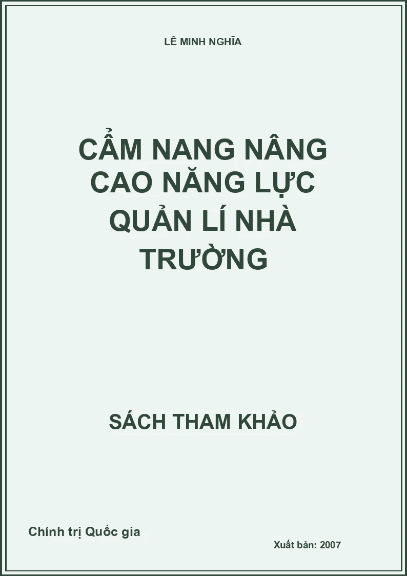 Cẩm nang nâng cao năng lực quản lí nhà trường
