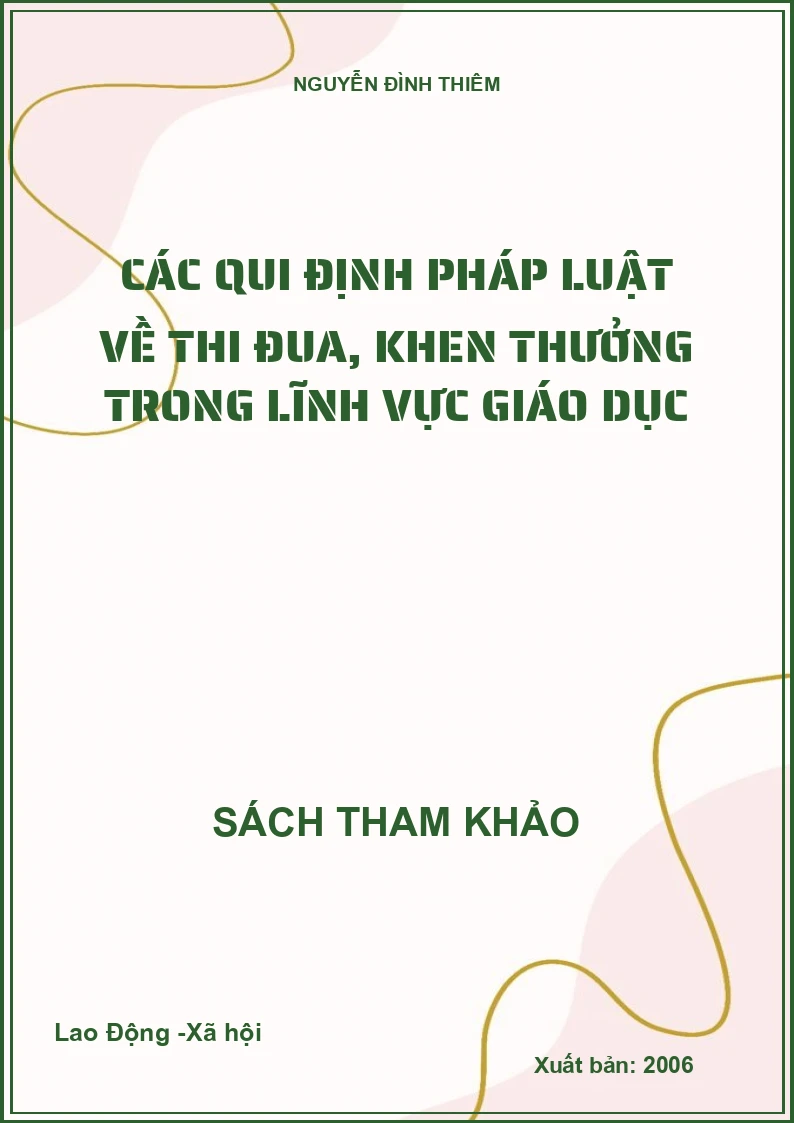 Các qui định pháp luật về thi đua, khen thưởng trong lĩnh vực giáo dục
