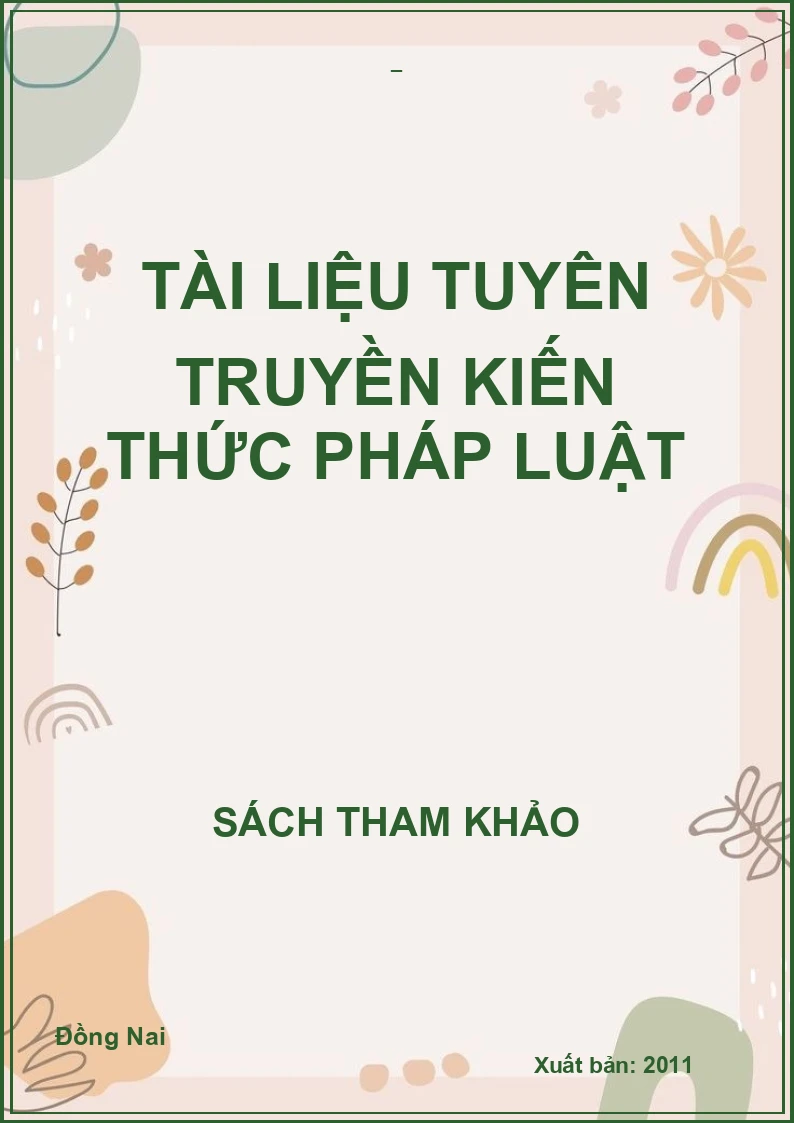Tài liệu tuyên truyền kiến thức pháp luật