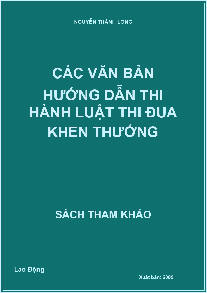 Các văn bản hướng dẫn thi hành luật thi đua khen thưởng