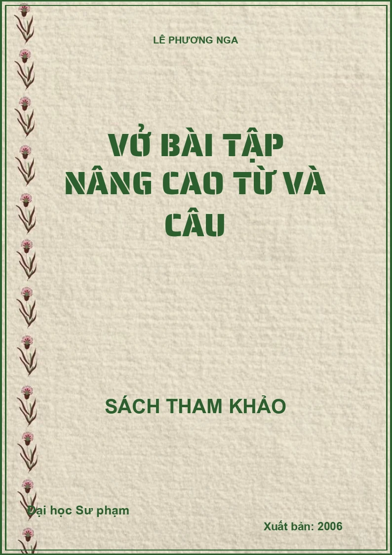 Vở bài tập nâng cao từ và câu