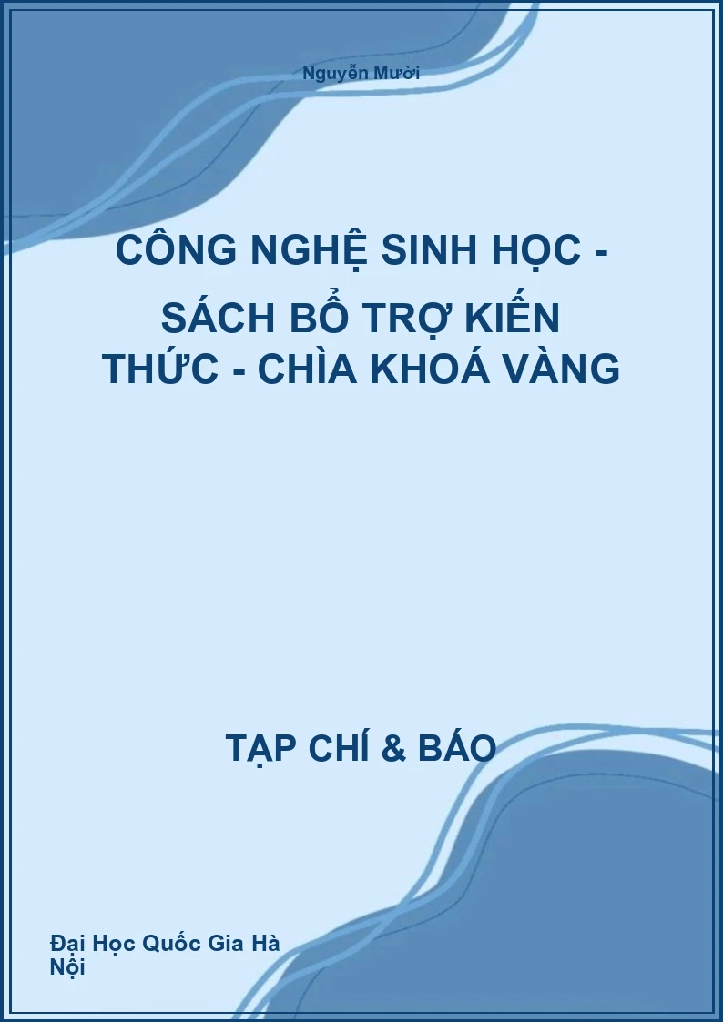 Công nghệ Sinh học - Sách bổ trợ kiến thức - Chìa khoá vàng