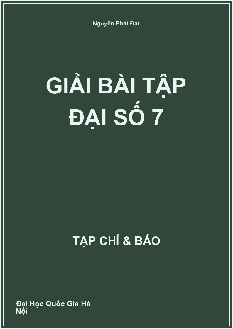 Giải bài tập Đại số 7