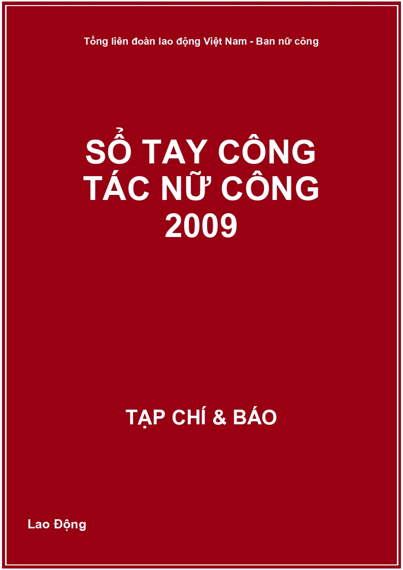 Sổ tay công tác nữ công 2009