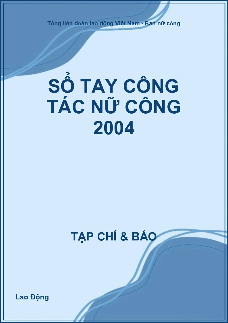 Sổ tay công tác nữ công 2004