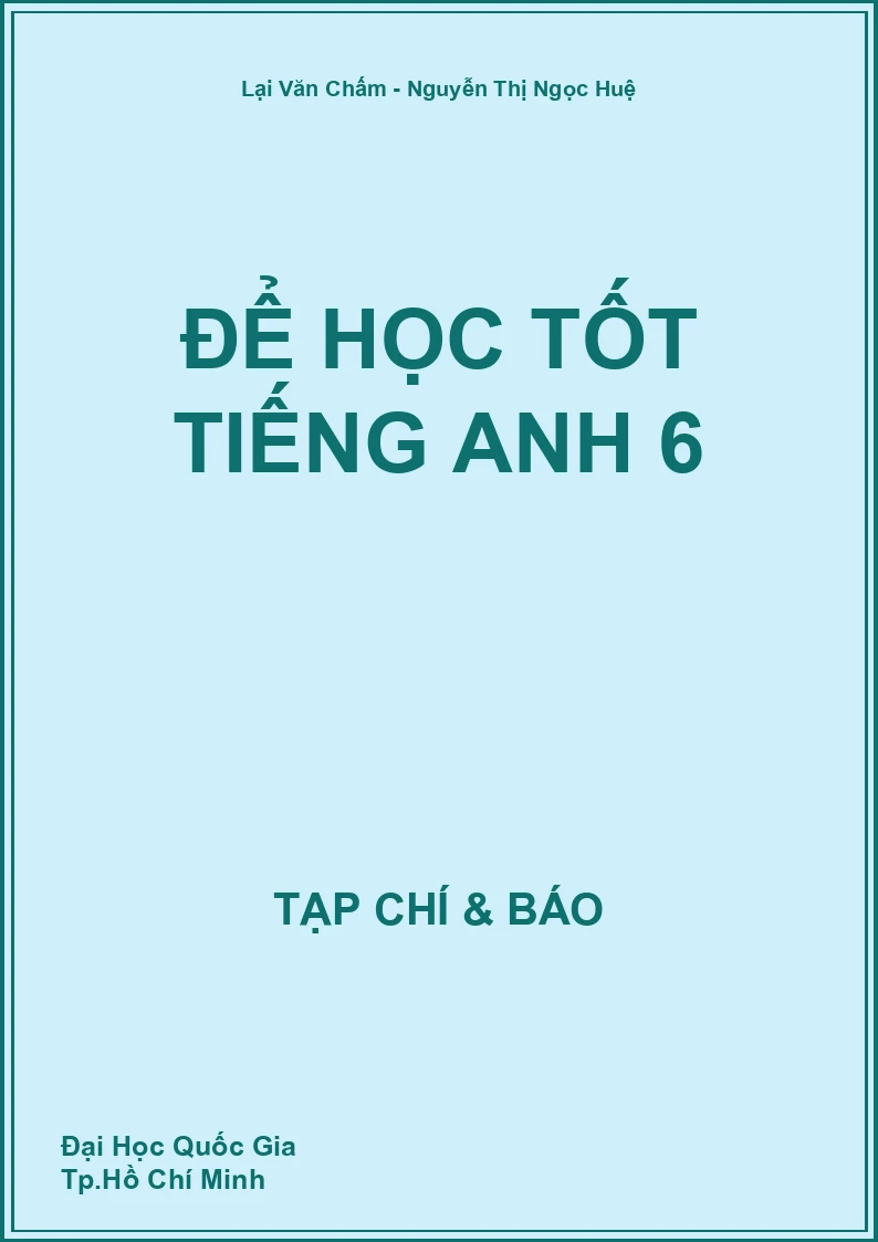 Để học tốt Tiếng Anh 6