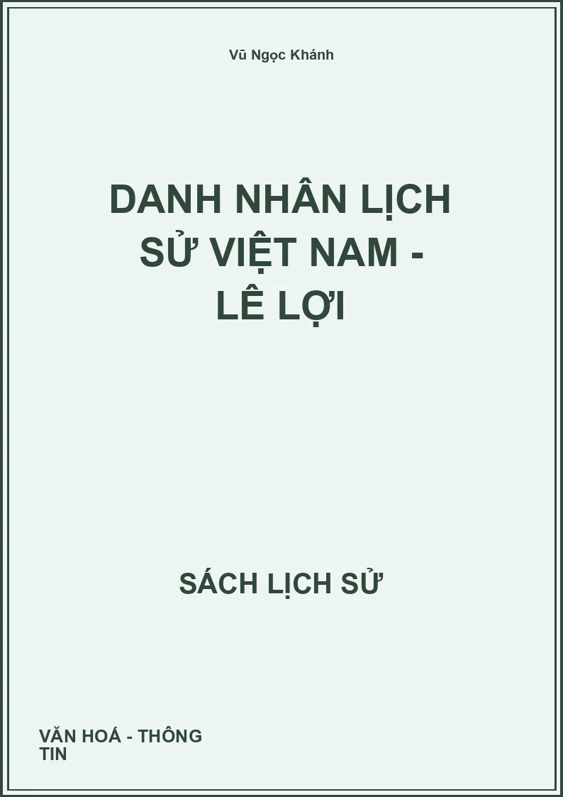 Danh nhân lịch sử Việt Nam - Lê Lợi