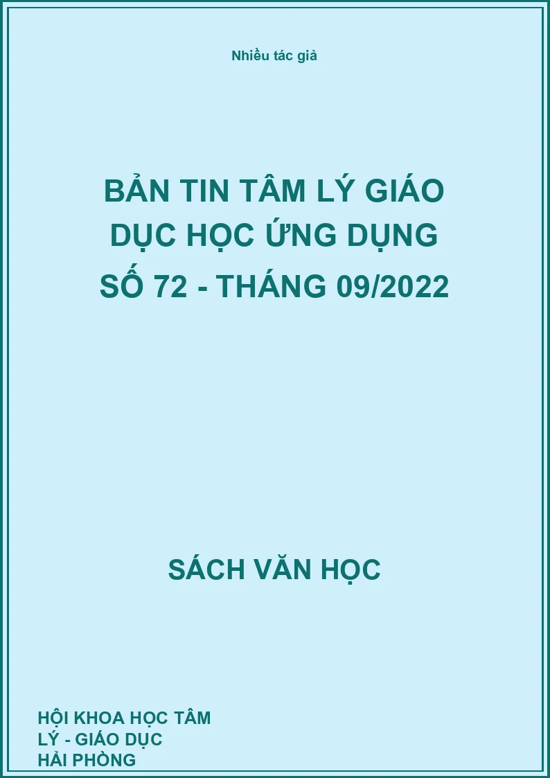 Bản tin tâm lý giáo dục học ứng dụng Số 72 - tháng 09/2022
