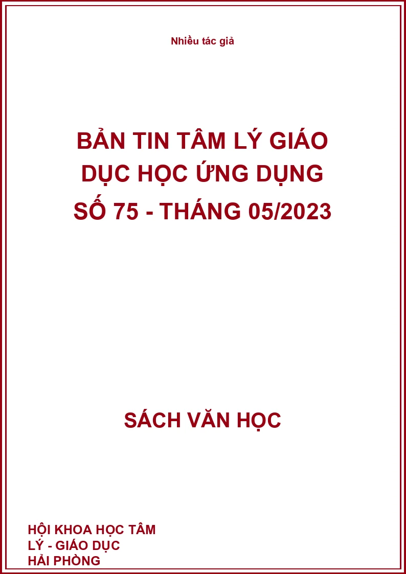 Bản tin tâm lý giáo dục học ứng dụng Số 75 - tháng 05/2023
