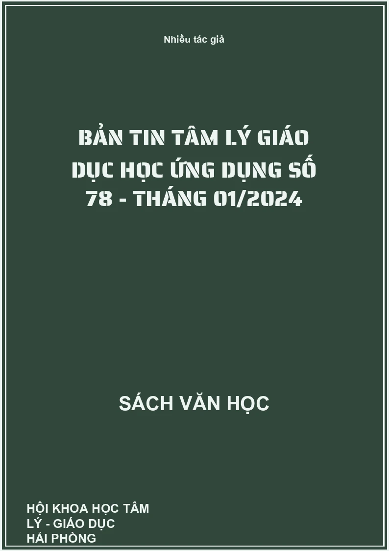 Bản tin tâm lý giáo dục học ứng dụng Số 78 - tháng 01/2024