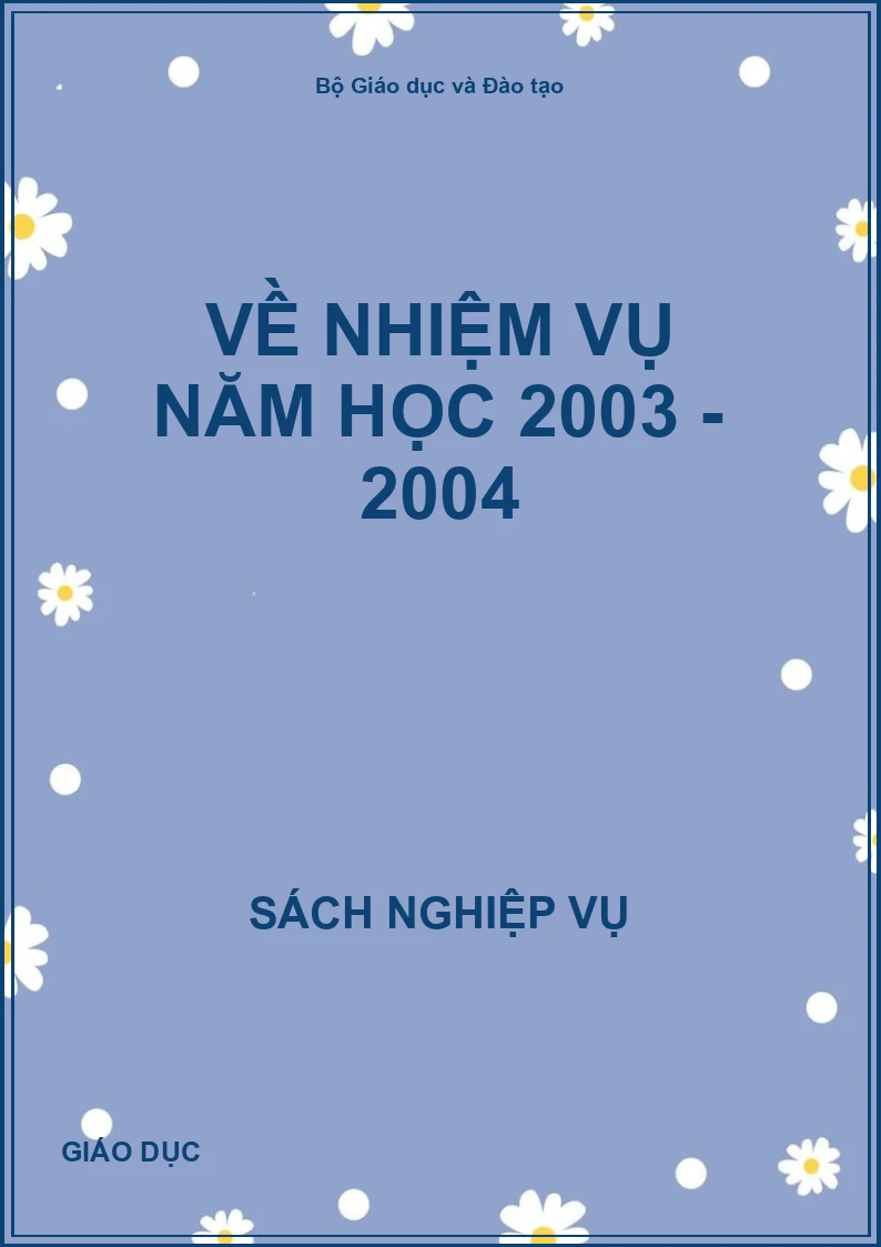 Về nhiệm vụ năm học 2003 - 2004