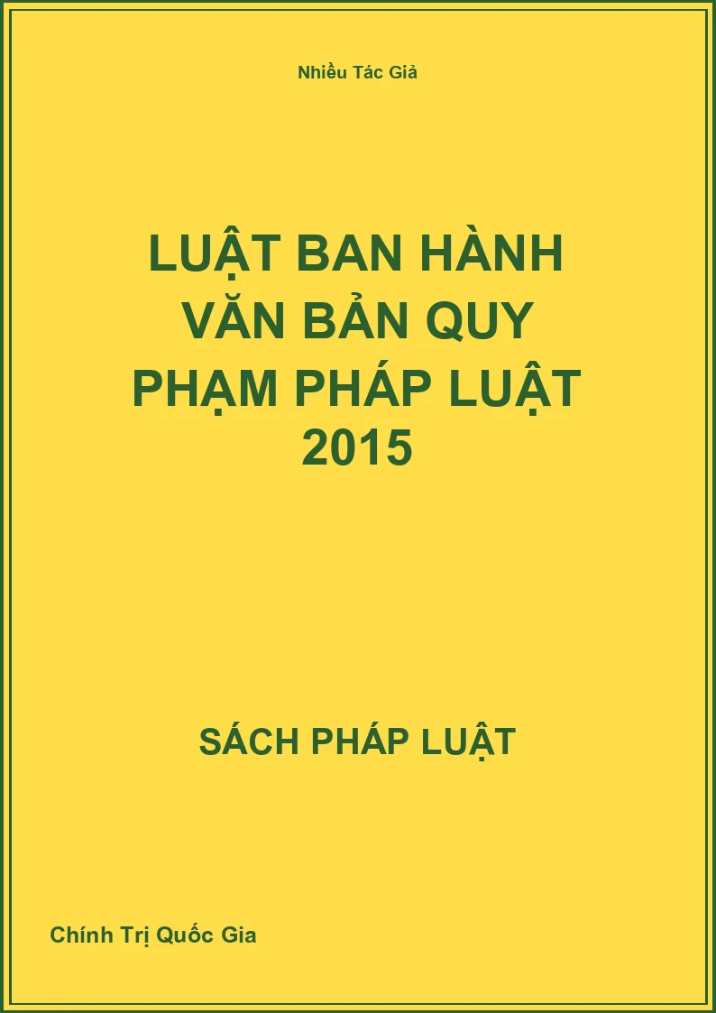 Luật Ban Hành Văn Bản Quy Phạm Pháp Luật 2015
