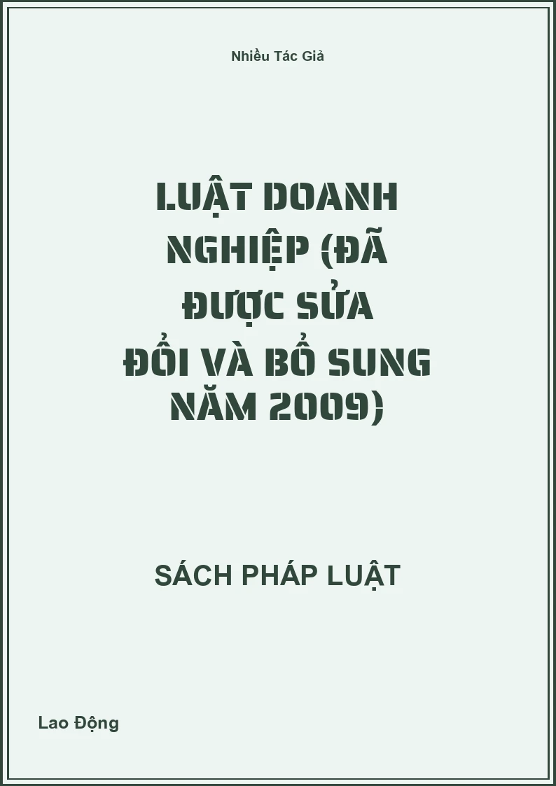 Luật Doanh Nghiệp (Đã Được Sửa Đổi Và Bổ Sung Năm 2009)
