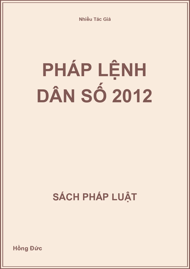 Pháp Lệnh Dân Số 2012