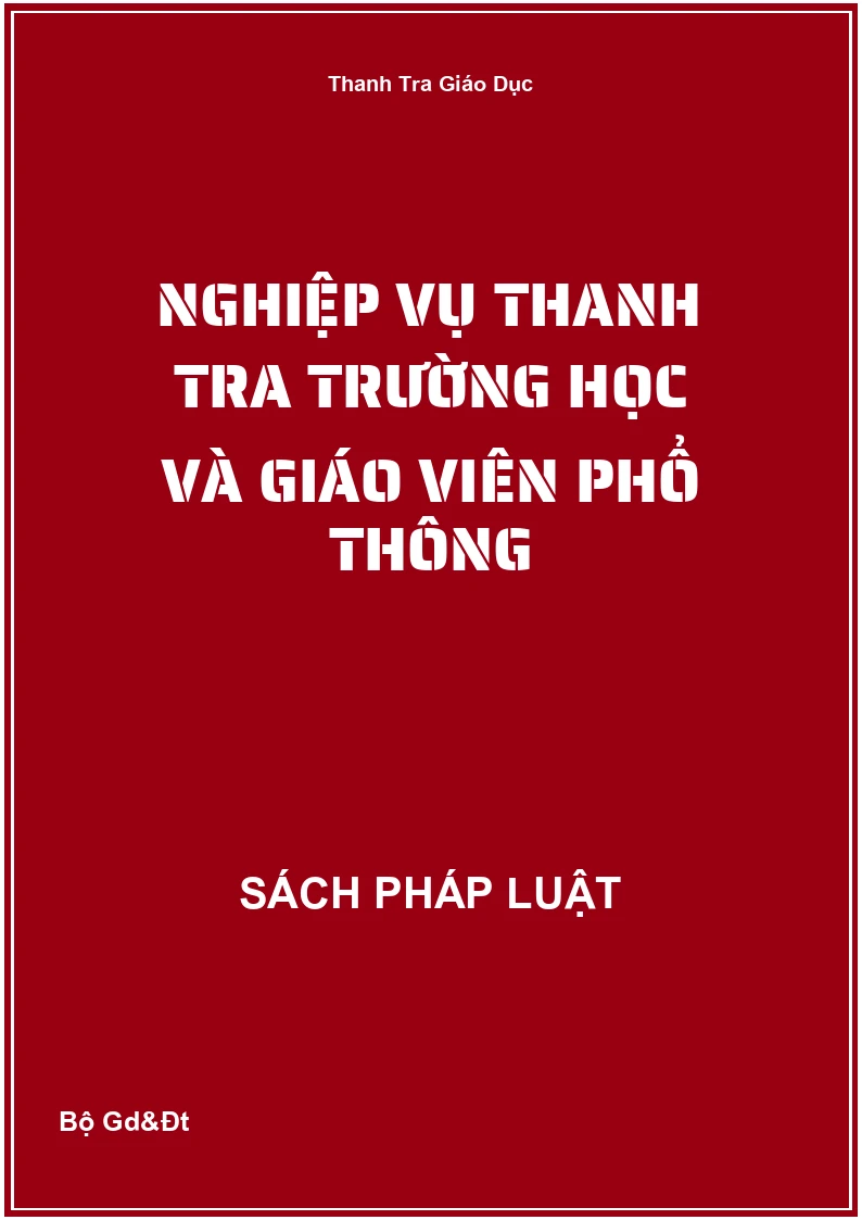 Nghiệp Vụ Thanh Tra Trường Học Và Giáo Viên Phổ Thông