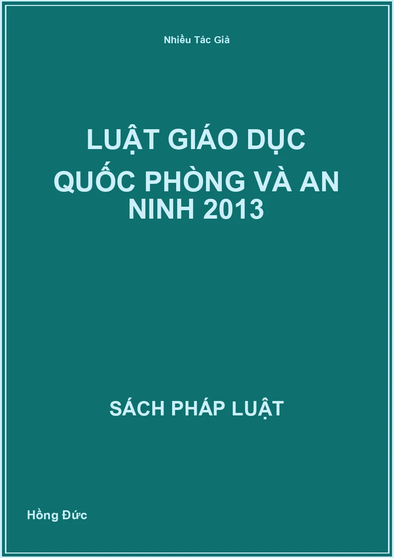 Luật Giáo Dục Quốc Phòng Và An Ninh 2013