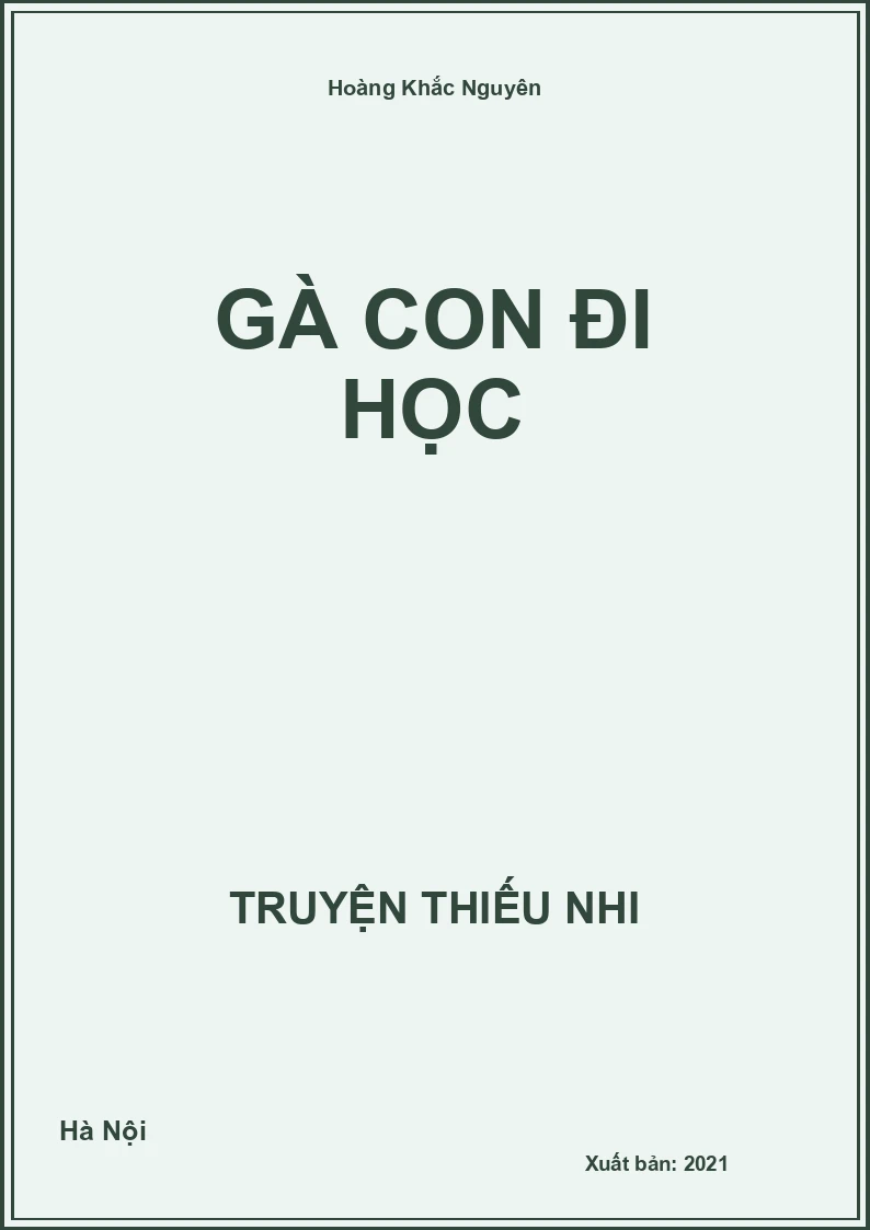 Gà con đi học