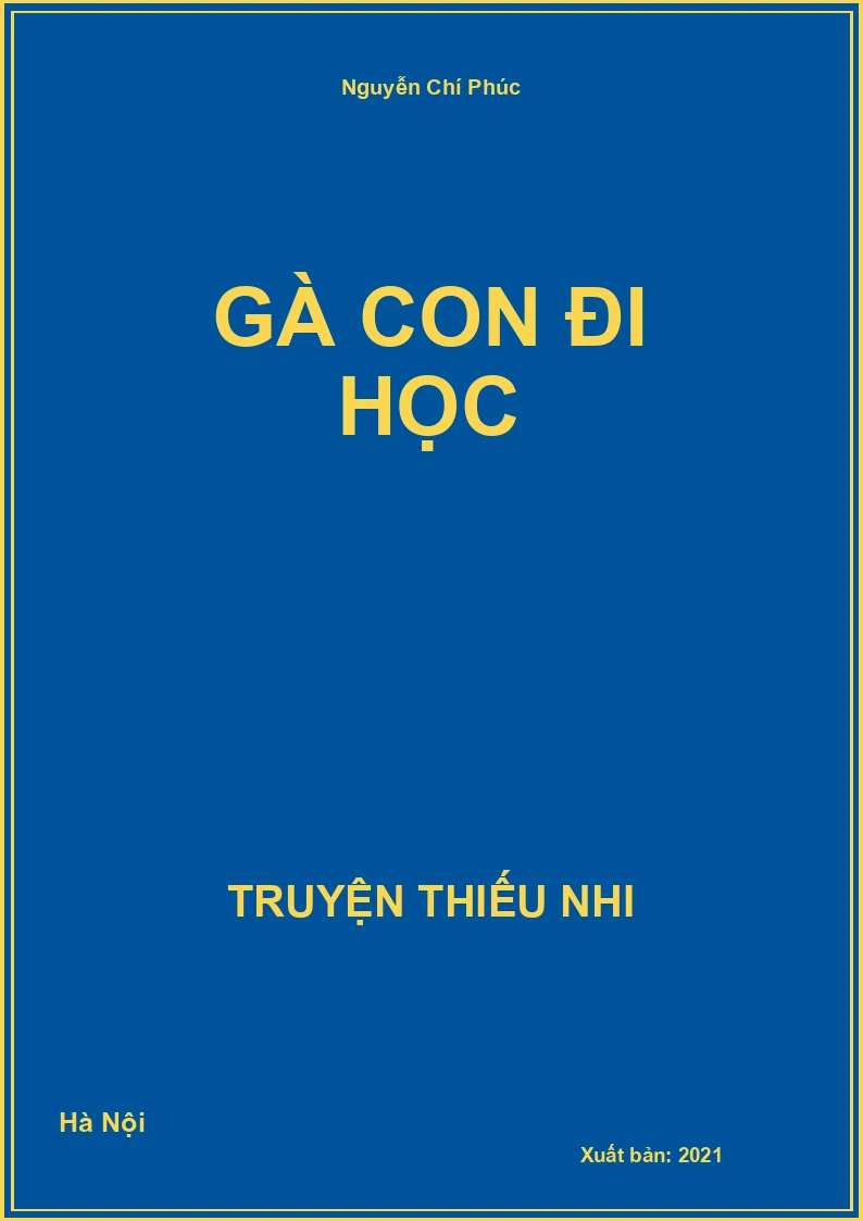 Gà con đi học
