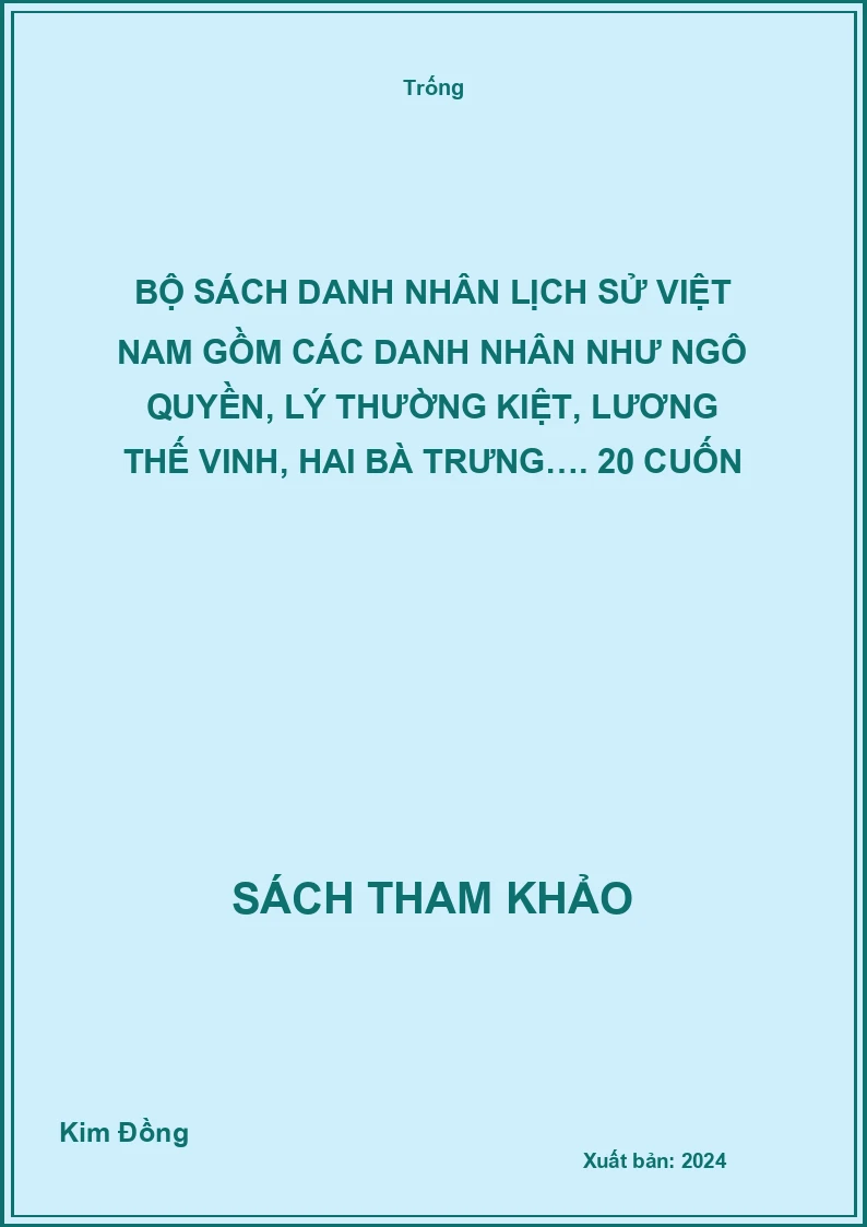 Bộ sách danh nhân lịch sử Việt Nam (20 cuốn)