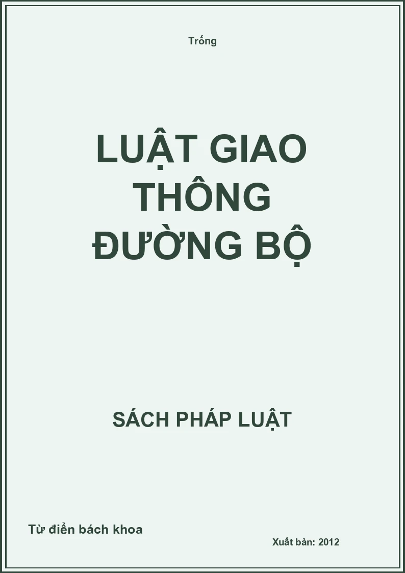 Luật giao thông đường bộ