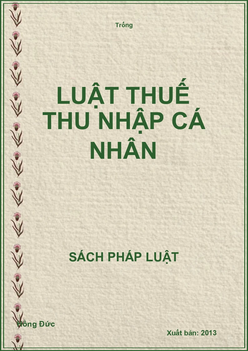 Luật thuế thu nhập cá nhân
