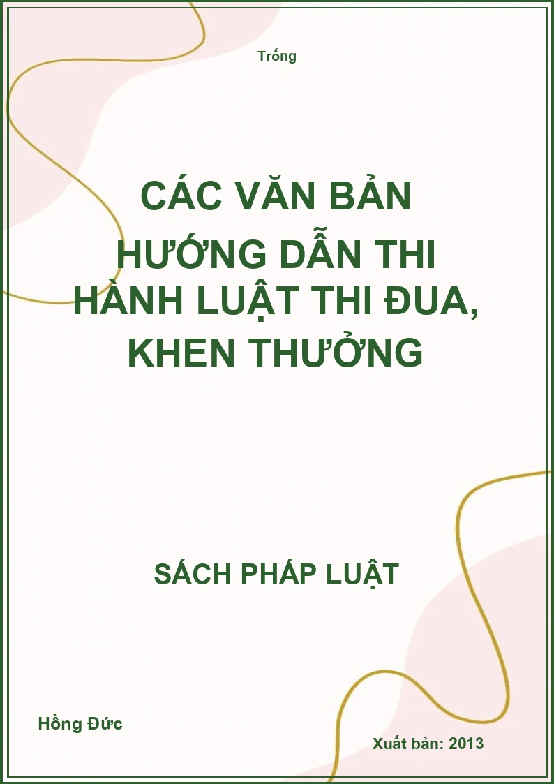 Các văn bản hướng dẫn thi hành Luật thi đua, khen thưởng
