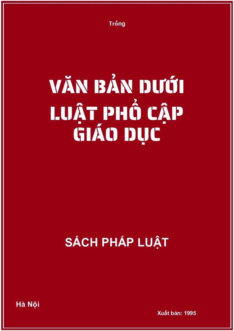 Văn bản dưới luật phổ cập giáo dục