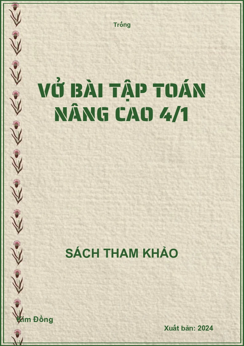 Vở bài tập Toán nâng cao 4/1