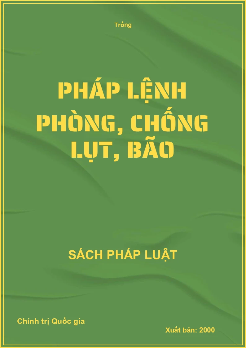 Pháp lệnh phòng, chống lụt, bão