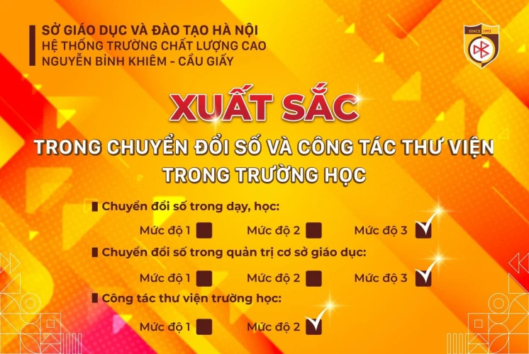 Trường Nguyễn Bỉnh Khiêm - Cầu Giấy xuất sắc trong chuyển đổi số và công tác thư viện trường học