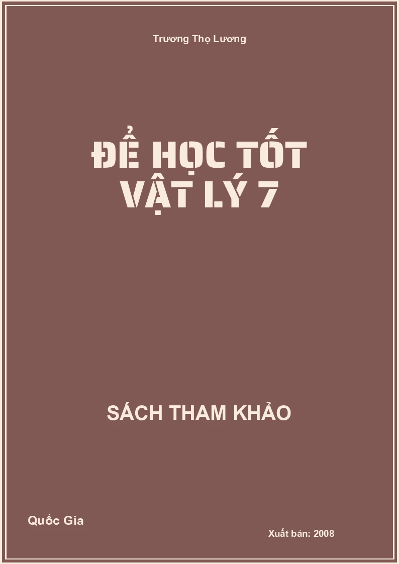 Để học tốt vật lý 7
