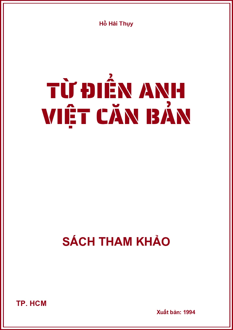Từ điển Anh Việt căn bản