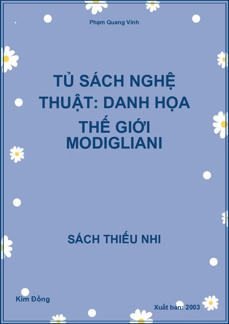 Tủ sách nghệ thuật: Danh họa thế giới Modigliani