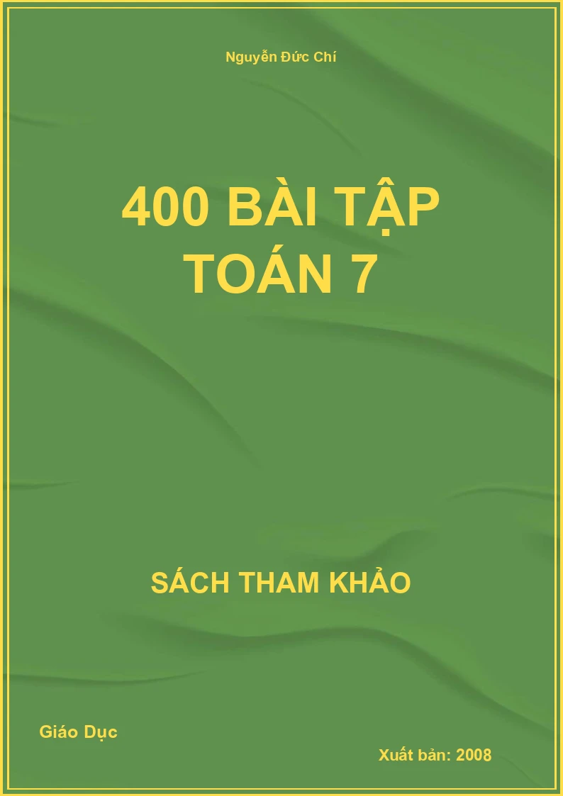 400 bài tập Toán 7