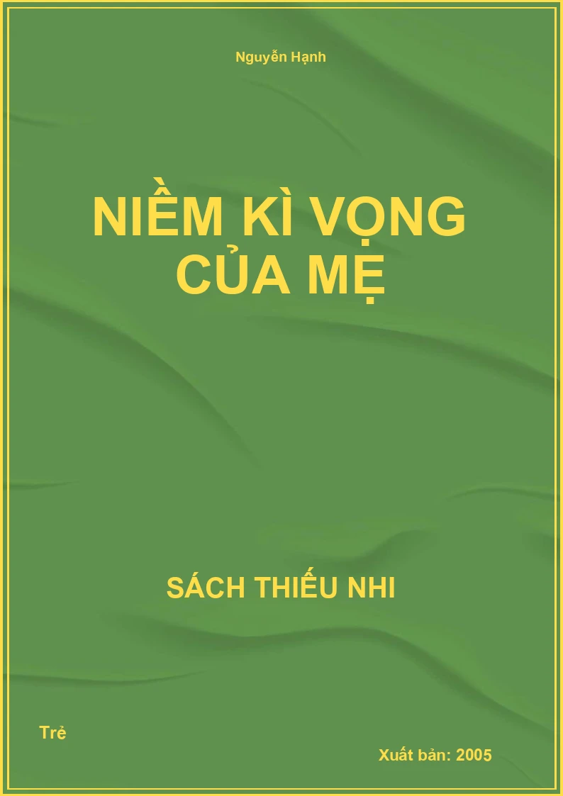 Niềm kì vọng của mẹ