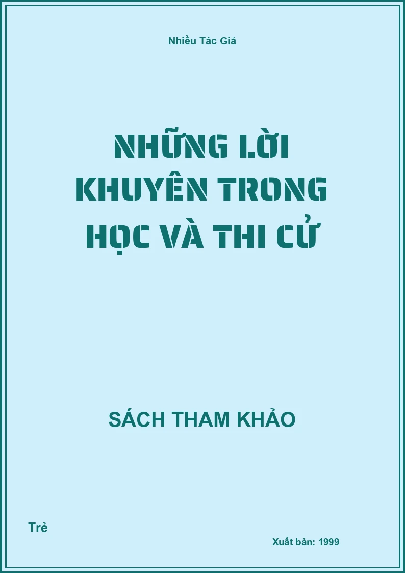 Những lời khuyên trong học và thi cử