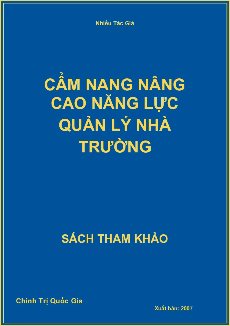 Cẩm nang nâng cao năng lực quản lý nhà trường