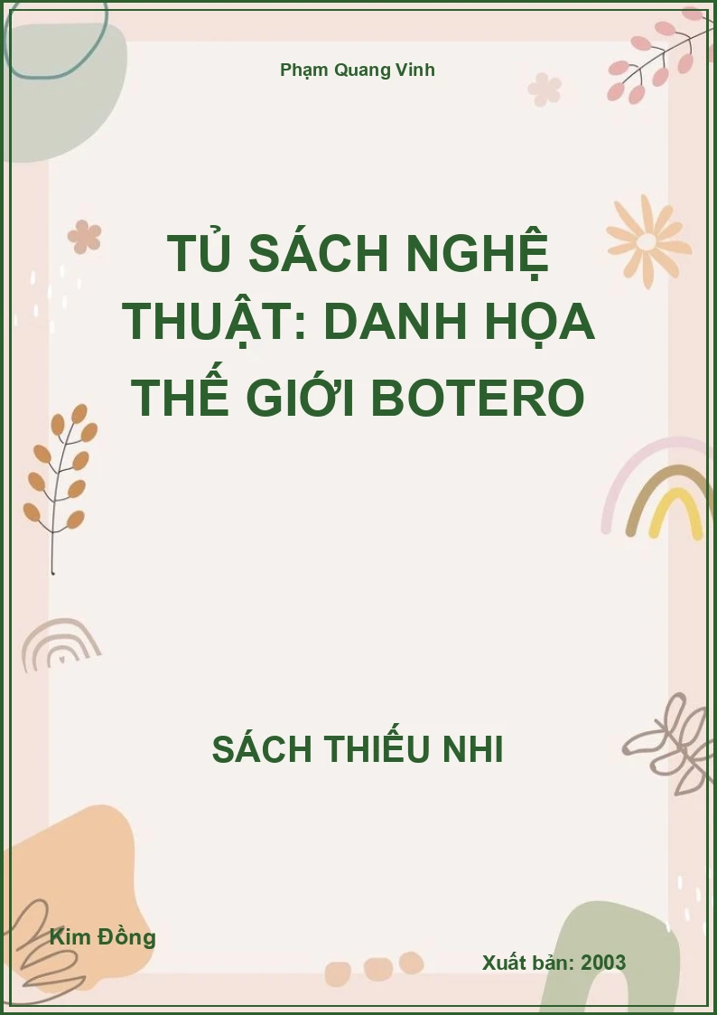 Tủ sách nghệ thuật: Danh họa thế giới Botero